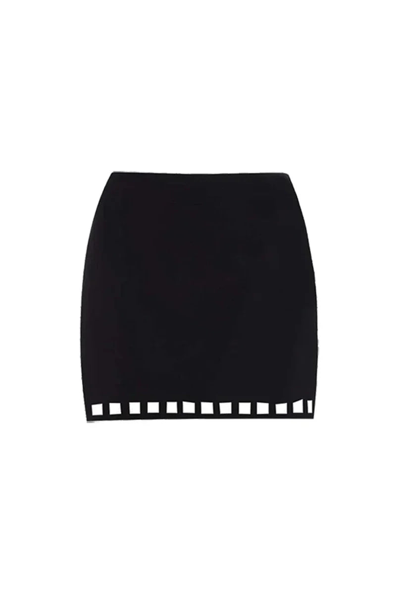 Sexy Cutout Swimsuit with Mini Skirt Set