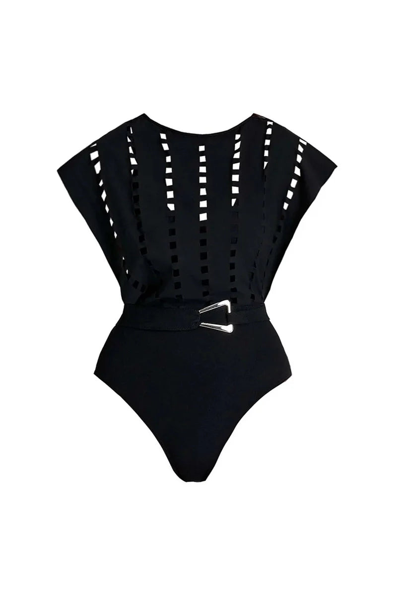 Sexy Cutout Swimsuit with Mini Skirt Set