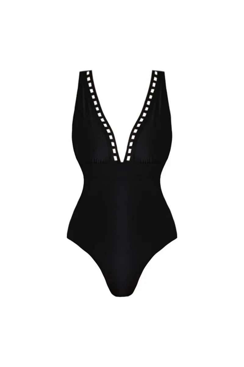 Sexy Cutout Swimsuit with Mini Skirt Set