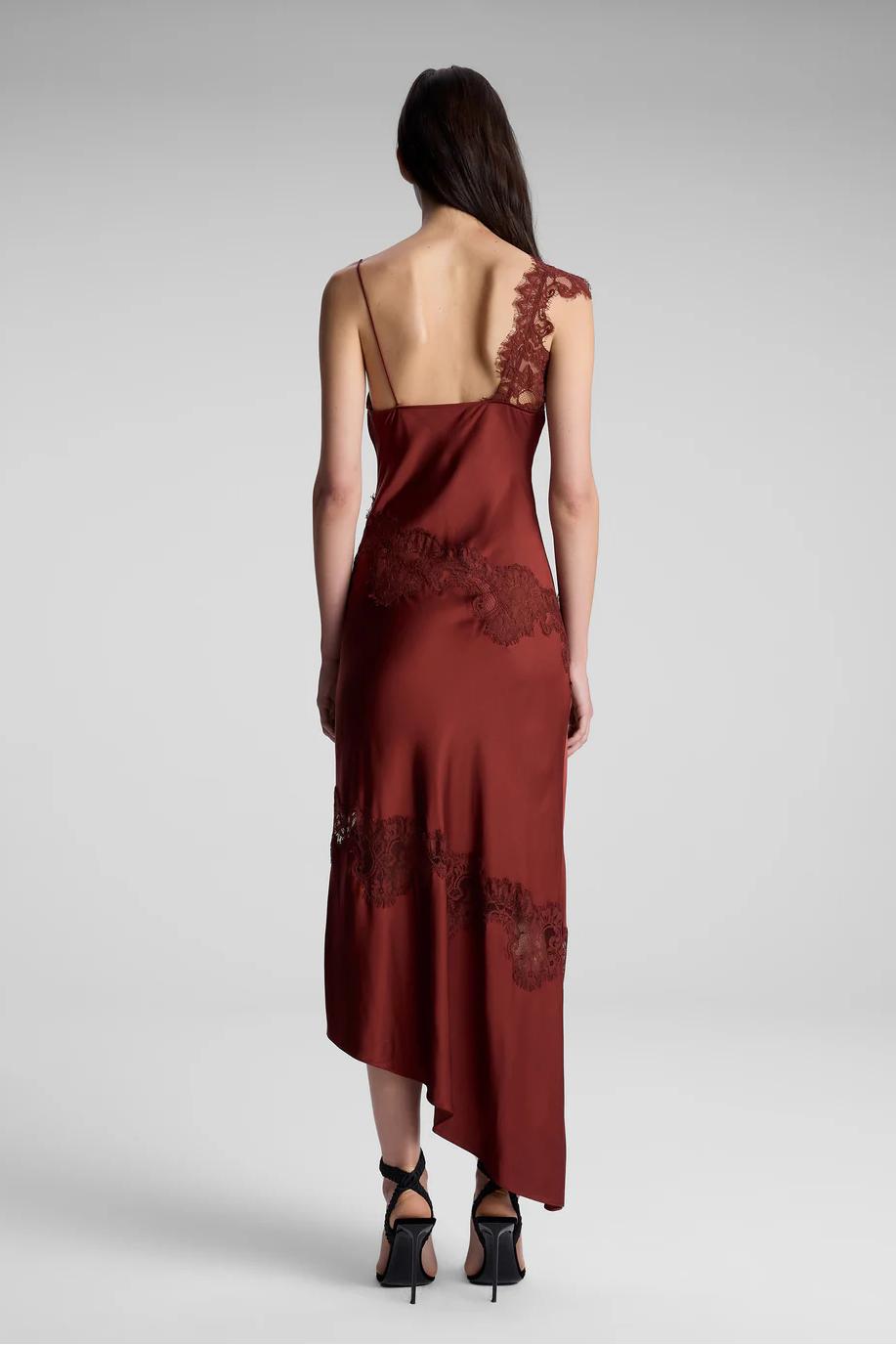 Stella Satin and Lace Midi Dress